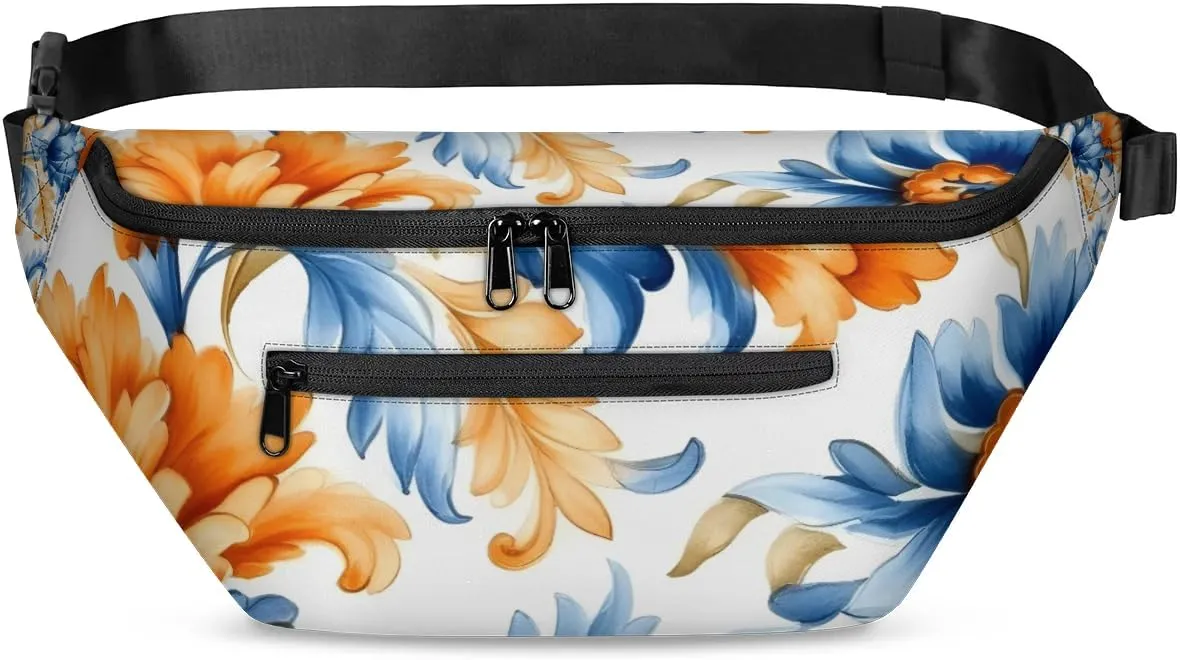 Flower Graffiti Sling Bag Crossbody Backpack Chest Daypack for Women Sport Travel Hiking Casual Bag Multipurpose Waist Pack With Zipper Closure Adjustable Strap Shoulder Bag