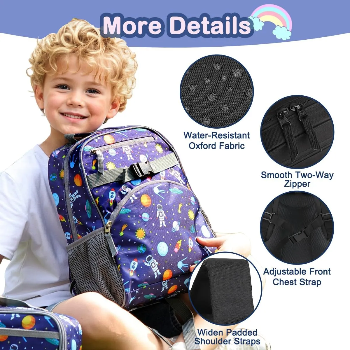 FlowFly Kids Backpack for Toddler Boys Girls, Simple Lightweight Bookbag for Daycare Kindergarten Elementary School Travel, Small Modern Bag (Medium 15'', Black)