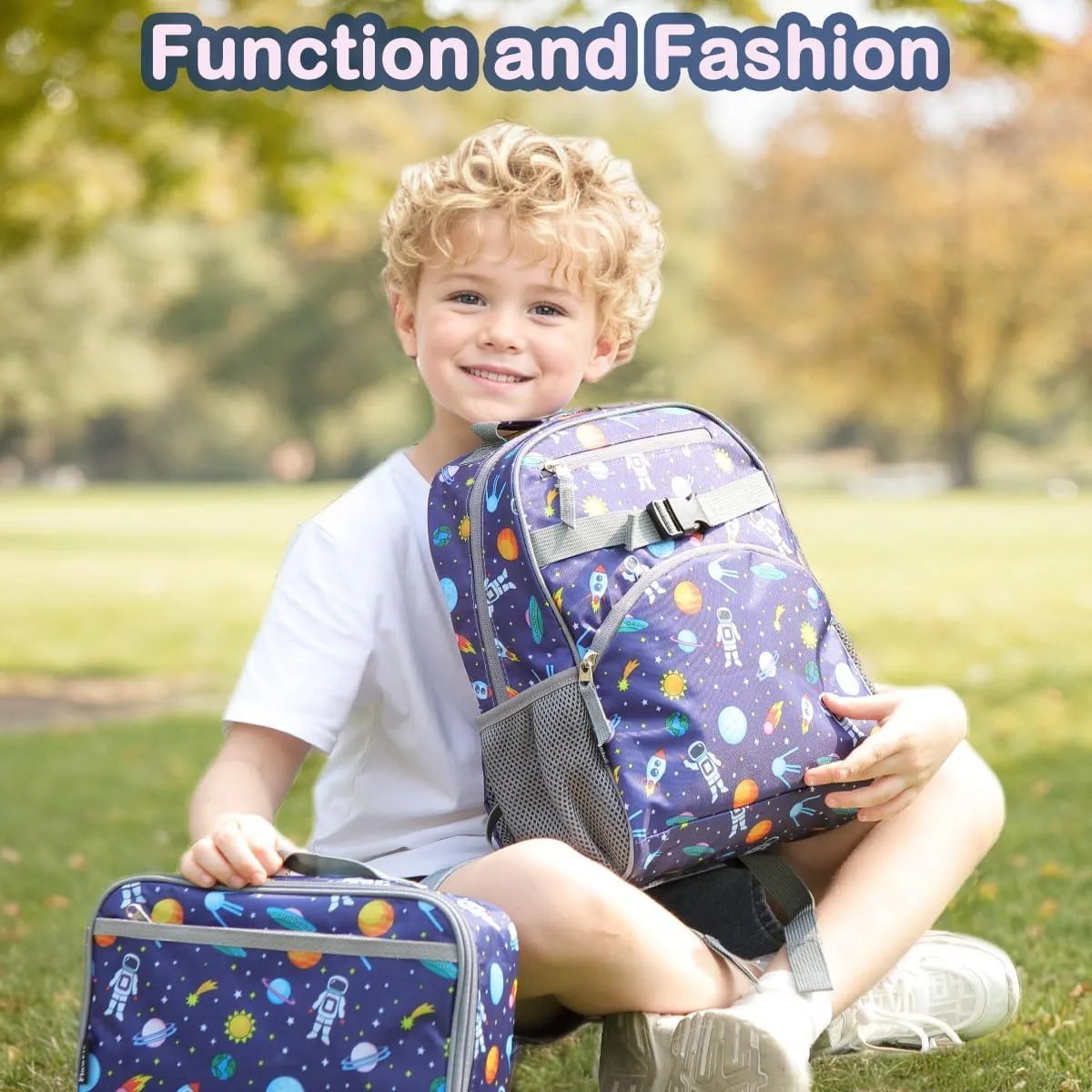 FlowFly Kids Backpack for Toddler Boys Girls, Simple Lightweight Bookbag for Daycare Kindergarten Elementary School Travel, Small Modern Bag (Medium 15'', Black)