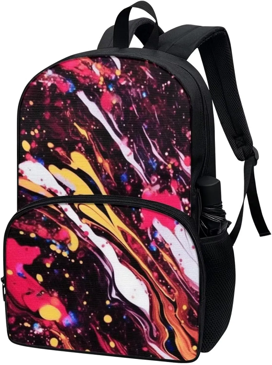 Fluid Painting Teens Backpack, Pigment Splatter Marble Texture School Bag Bookbag Elementary Kids Supplies, Modern Abstract Flow Art Simple Toddler Backpack