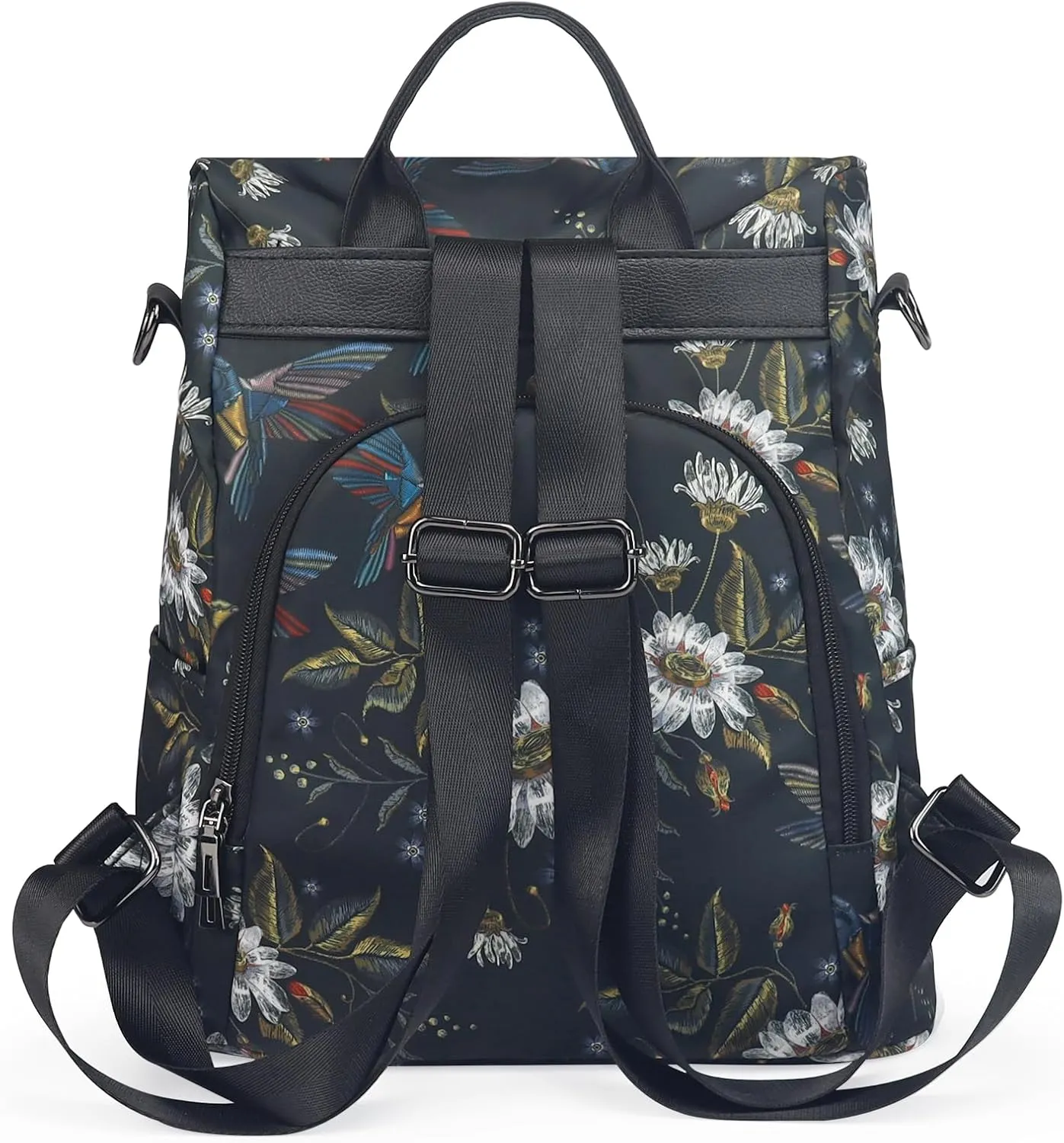 Fmeida Backpack Purse for Women Travel Anti-Theft Backpack Nylon Waterproof Daypack Fashion College Bookbag Cute Hummingbird