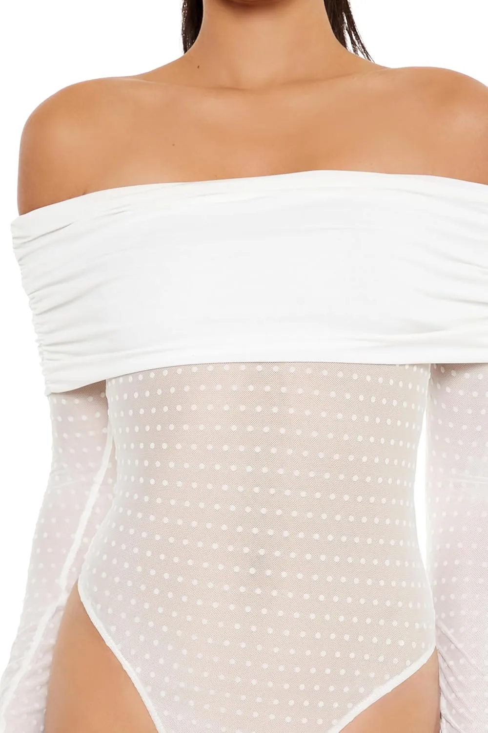 Forever 21 womens Clip-dot Foldover Thong Bodysuit