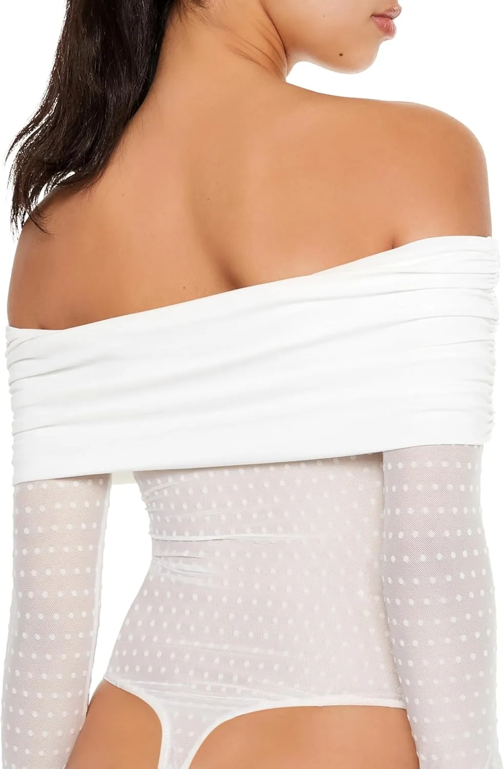 Forever 21 womens Clip-dot Foldover Thong Bodysuit