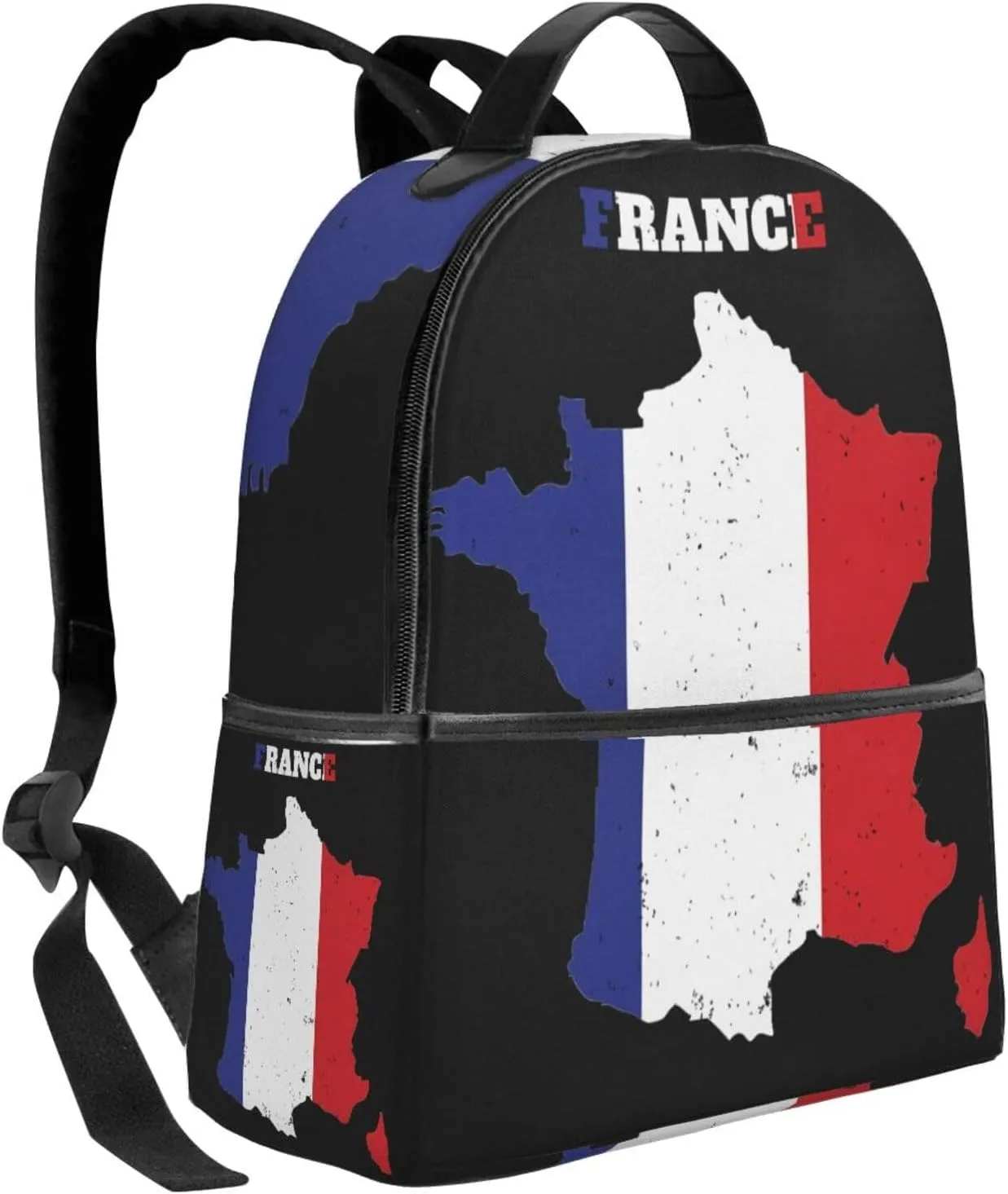 France French Map Flag Casual Backpacks Laptop Backpack Carry-on Daypack Sports Travel Rucksack Lightweight Working Bag for Outdoor Hiking Cycling Walking