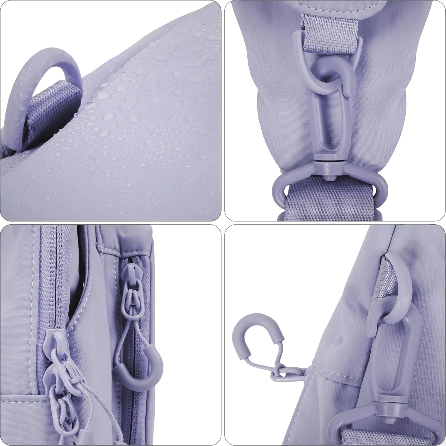 FREE ROCK Small Crossbody Sling Bag Mini Nylon Cross Body Bag Hiking Backpack Chest Pack Side Shoulder Bags Purse For Women Men (Purple), YJ2024001