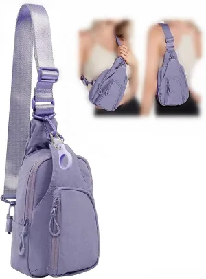 FREE ROCK Small Crossbody Sling Bag Mini Nylon Cross Body Bag Hiking Backpack Chest Pack Side Shoulder Bags Purse For Women Men (Purple), YJ2024001