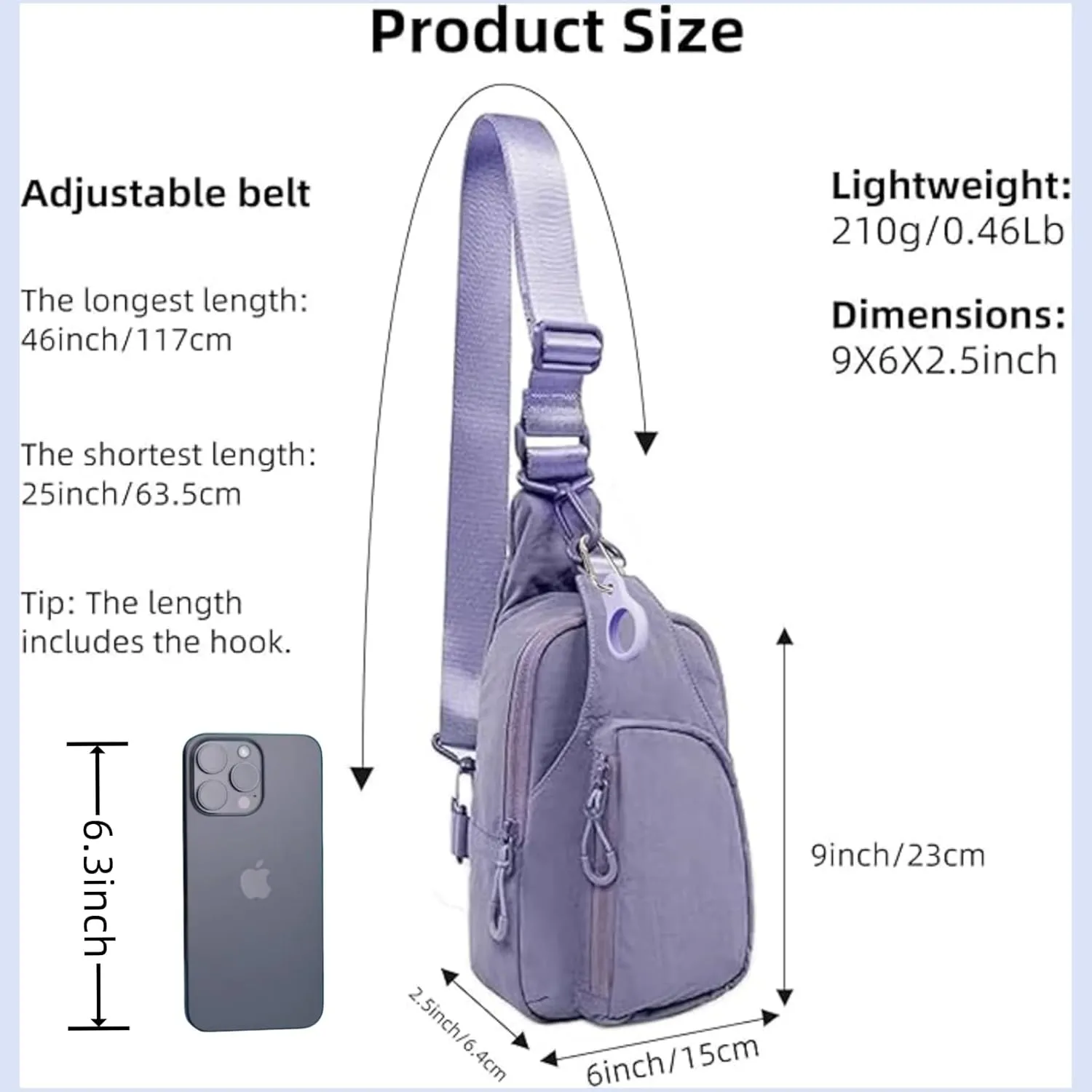 FREE ROCK Small Crossbody Sling Bag Mini Nylon Cross Body Bag Hiking Backpack Chest Pack Side Shoulder Bags Purse For Women Men (Purple), YJ2024001