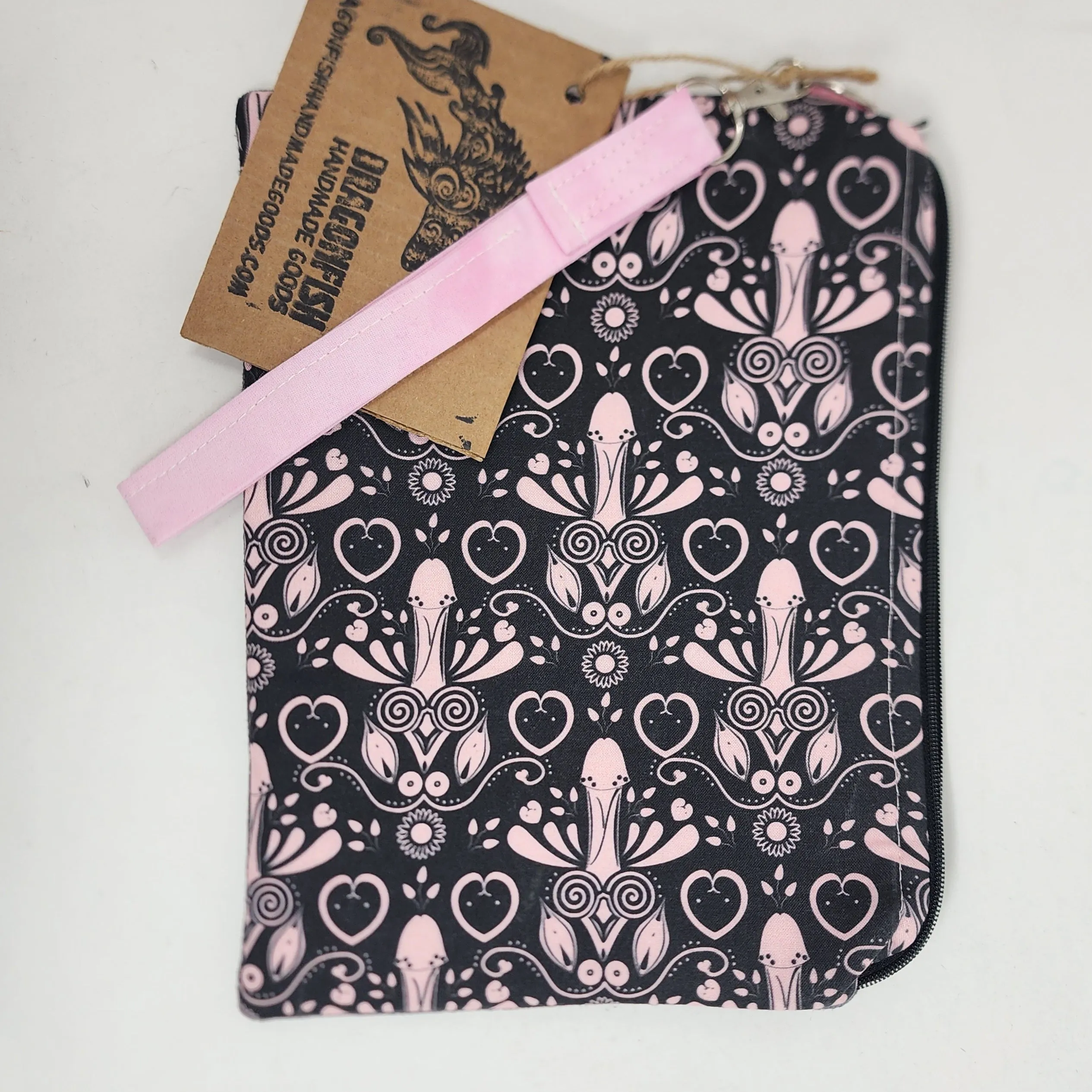 Freehand Machine Embroidered Ikea sofa cover   Pink Peni Upcycled 10.5x8 Clutch bag - hand-dyed
