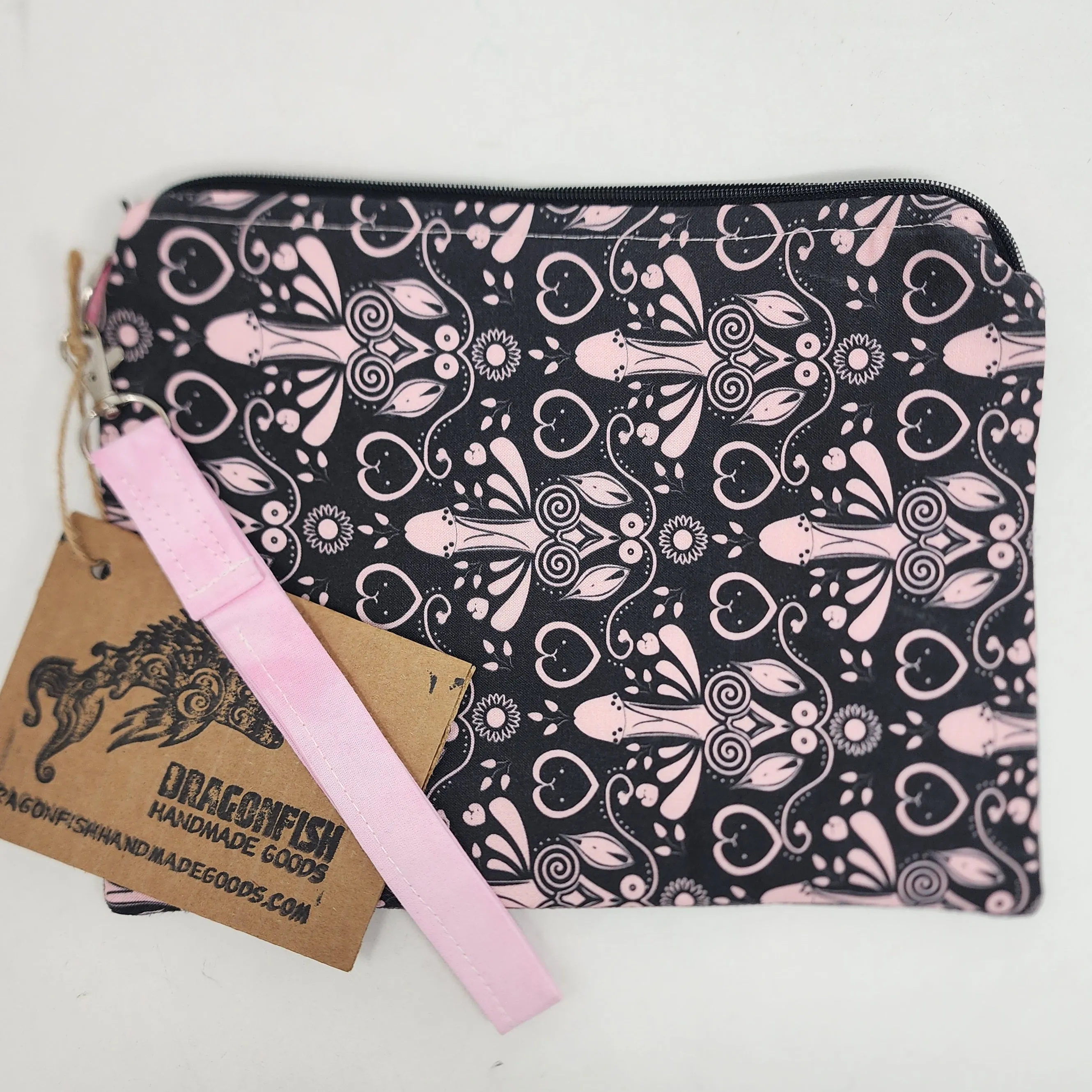Freehand Machine Embroidered Ikea sofa cover   Pink Peni Upcycled 10.5x8 Clutch bag - hand-dyed