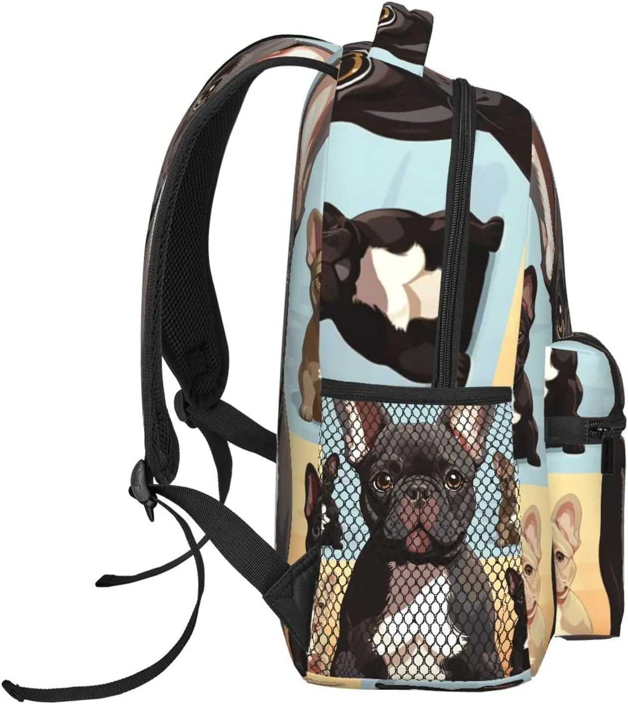 French Bulldog Dog Cute Backpack Lightweight Laptop Backpack Travel Rucksack for Men Women Canvas Daypack