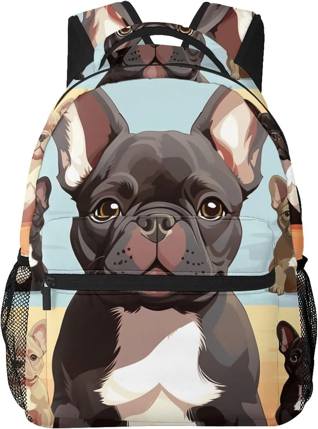 French Bulldog Dog Cute Backpack Lightweight Laptop Backpack Travel Rucksack for Men Women Canvas Daypack