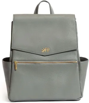 Freshly Picked Classic Diaper Bag Backpack, Wipeable Vegan Leather Diaper Bag With Changing Pad, Convertible (Stone)