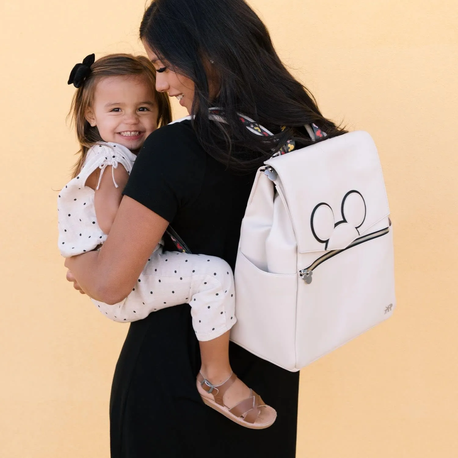 Freshly Picked Classic Diaper Bag Backpack, Wipeable Vegan Leather With Changing Pad, Convertible (Mickey Mania)