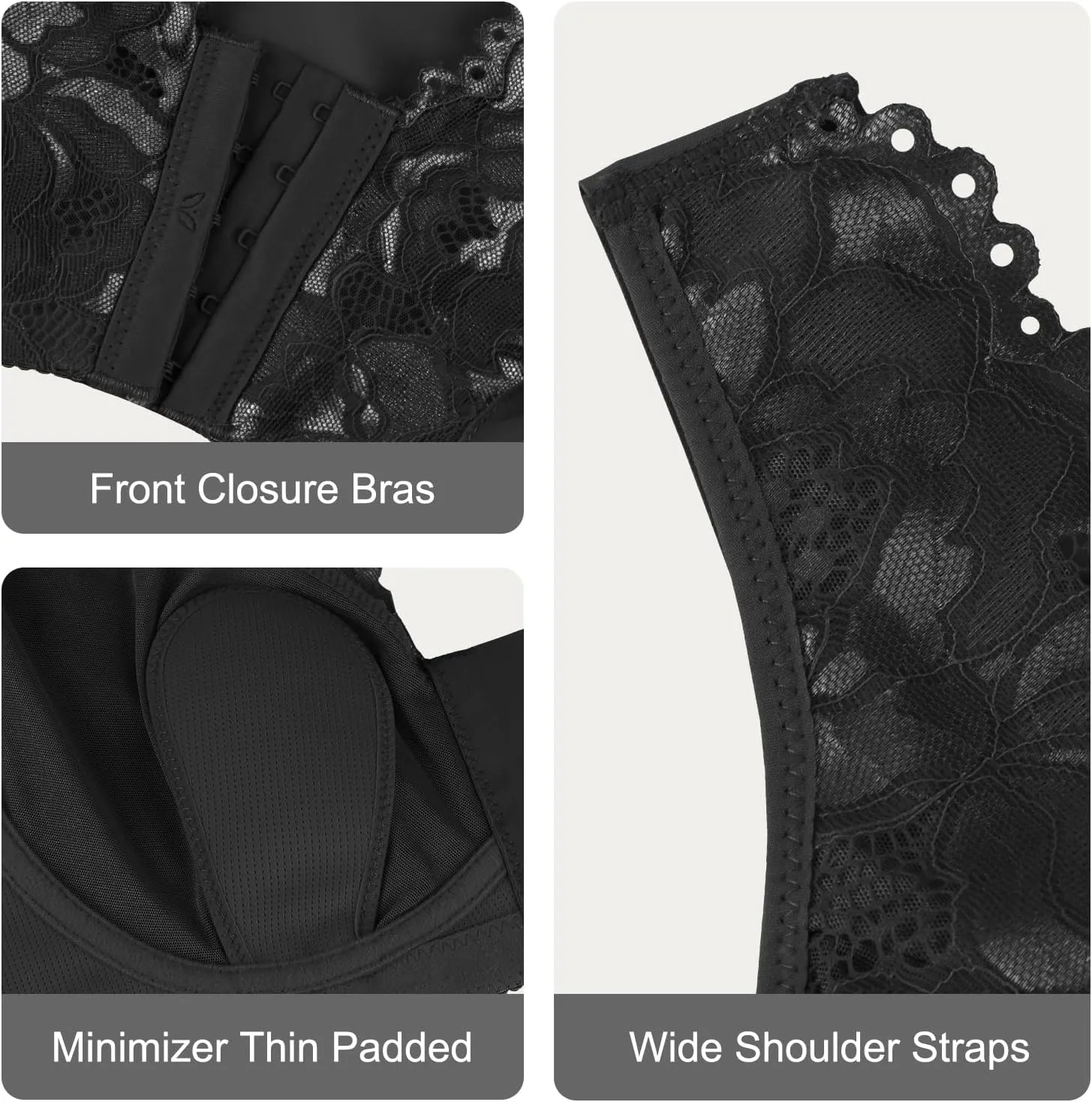 Front Closure Lace Bras for Women Posture Smooth Back Wirefree Bra Seamless Brassiere