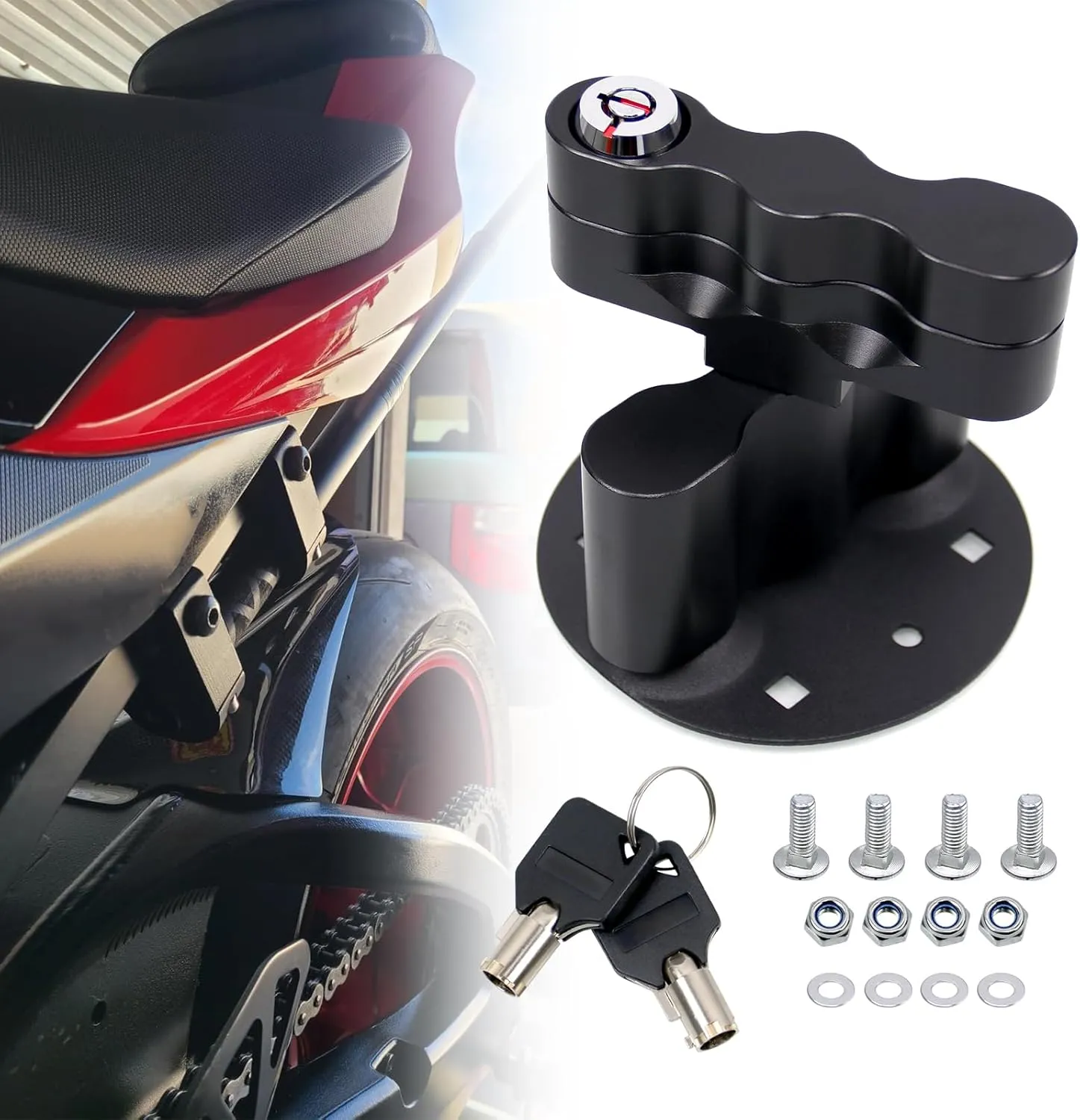 FrtcatyRX-DLX-PM Pack Mount Lock with Pack Mount Bracket Cargo Racks Double Locking Mount Compatible with Standard Pack Mount Compatible with Fuel & Gas Can & Water Pack Mount