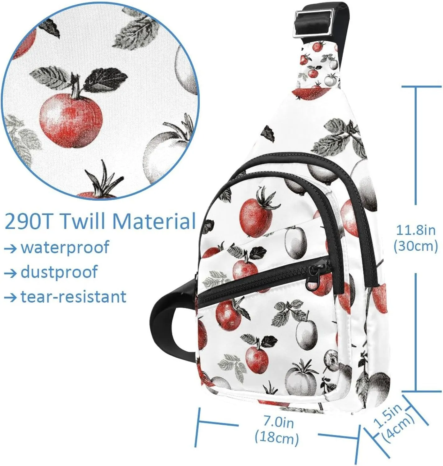 Fruit vegetable (1) Sling Backpack, Adjustable Crossbody Shoulder Bag Travel Hiking Daypack