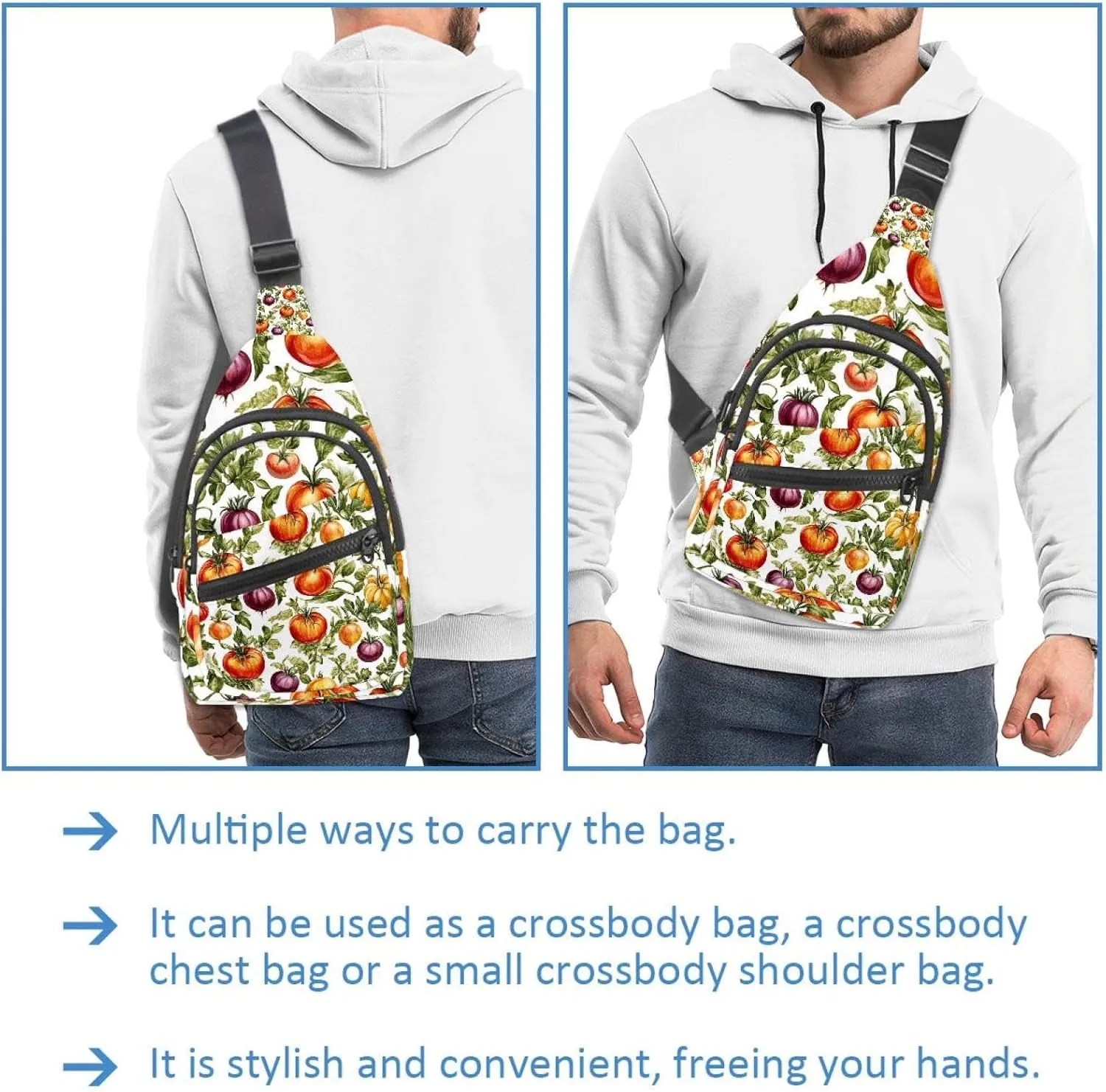Fruit vegetable Sling Side, Crossbody Backpack
