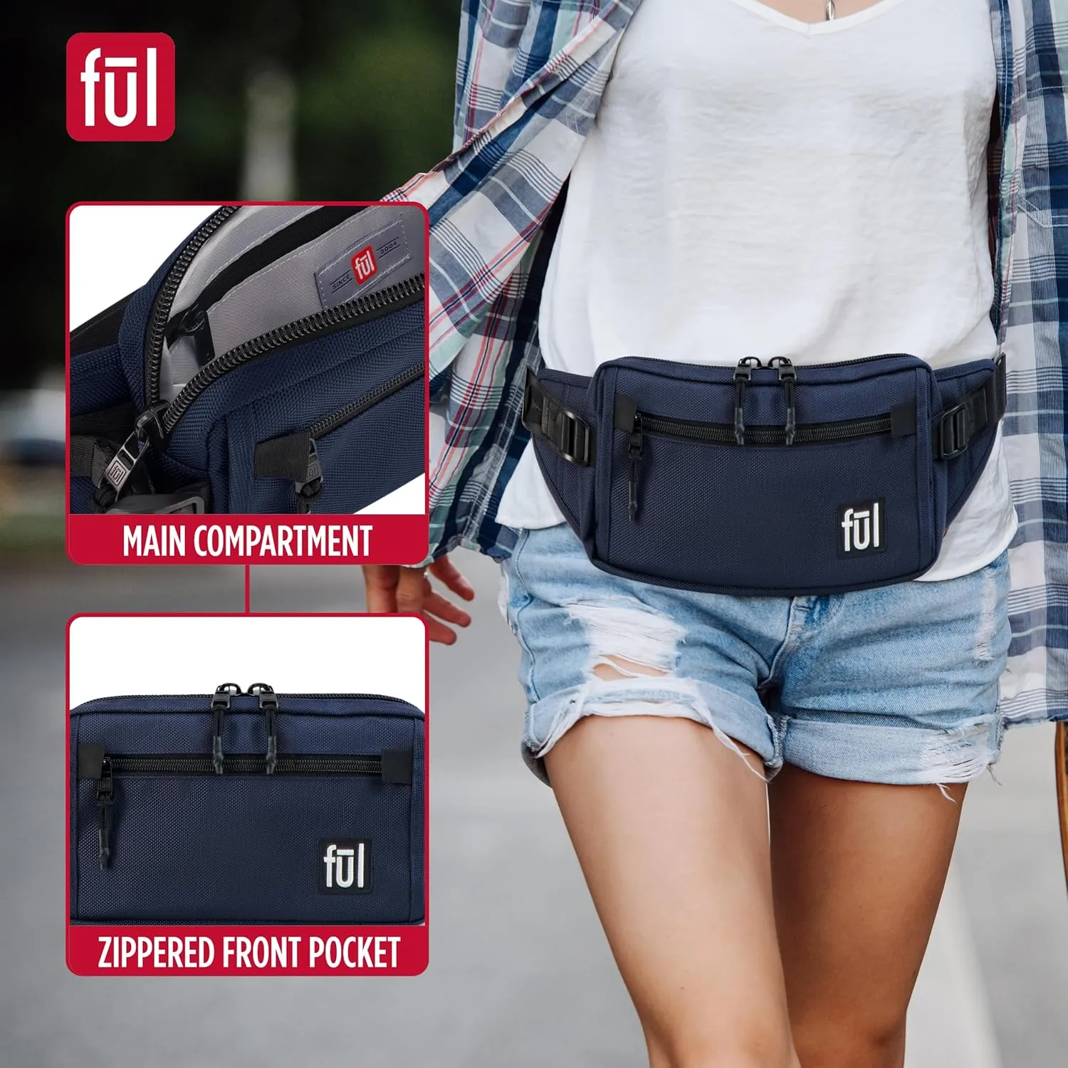 FUL Tactics Collection Fanny Pack, Scout Waist Crossbody Men and Women, Belt Bag