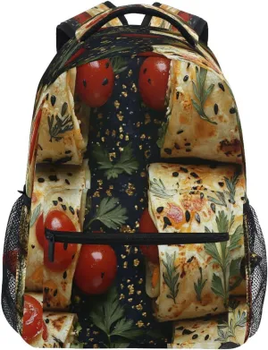 Fun Backpack for Teens Boys Girls Fashion Vintage Daypacks with Chest Strap for Business Work College Travel Trip Greek Burrito Country Rustic Style