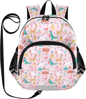 Funny Animals Preschool Backpack Christmas Daycare Bookbag School Backpack with Traction Rope for Kids 3-6