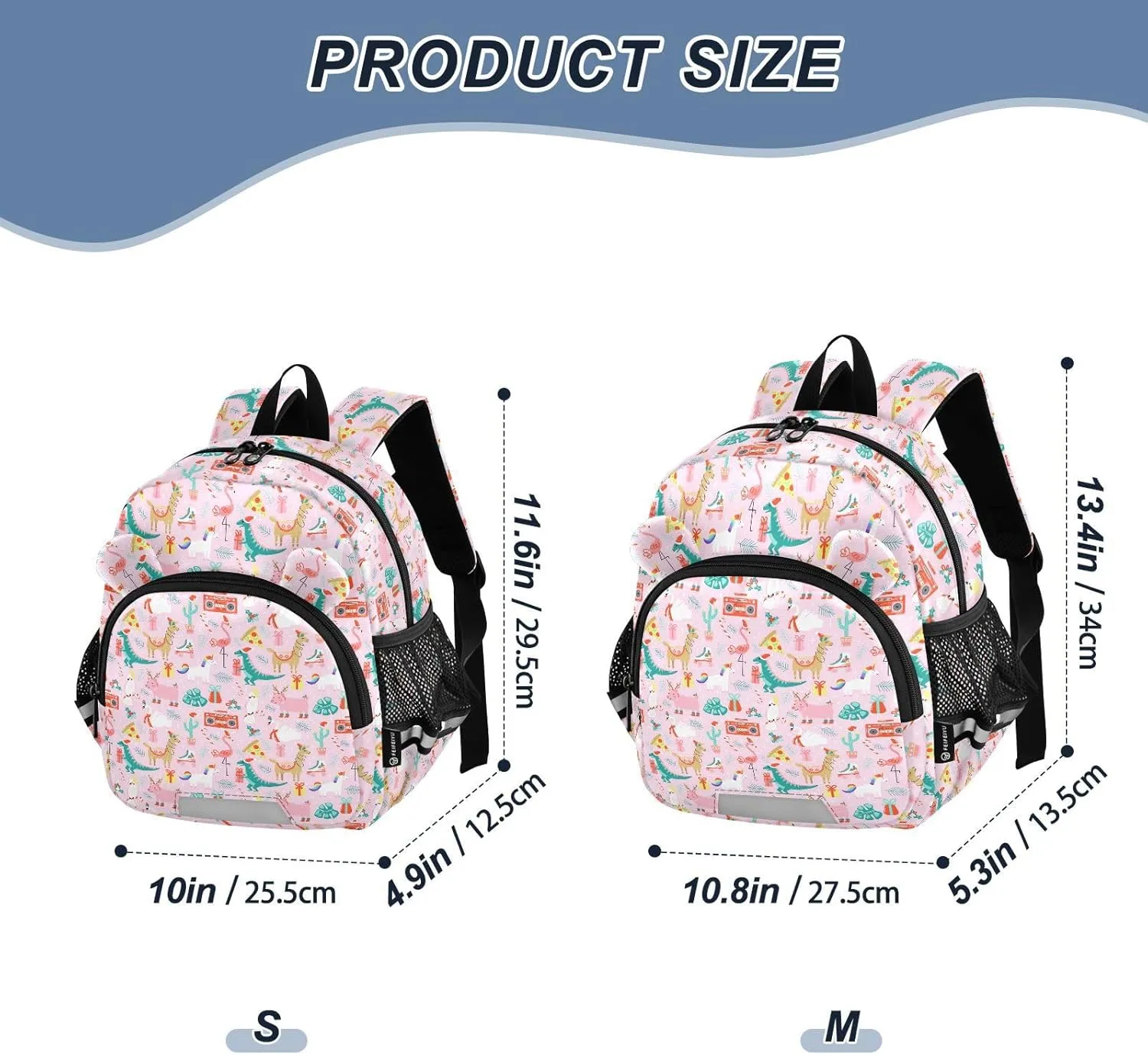 Funny Animals Preschool Backpack Christmas Daycare Bookbag School Backpack with Traction Rope for Kids 3-6