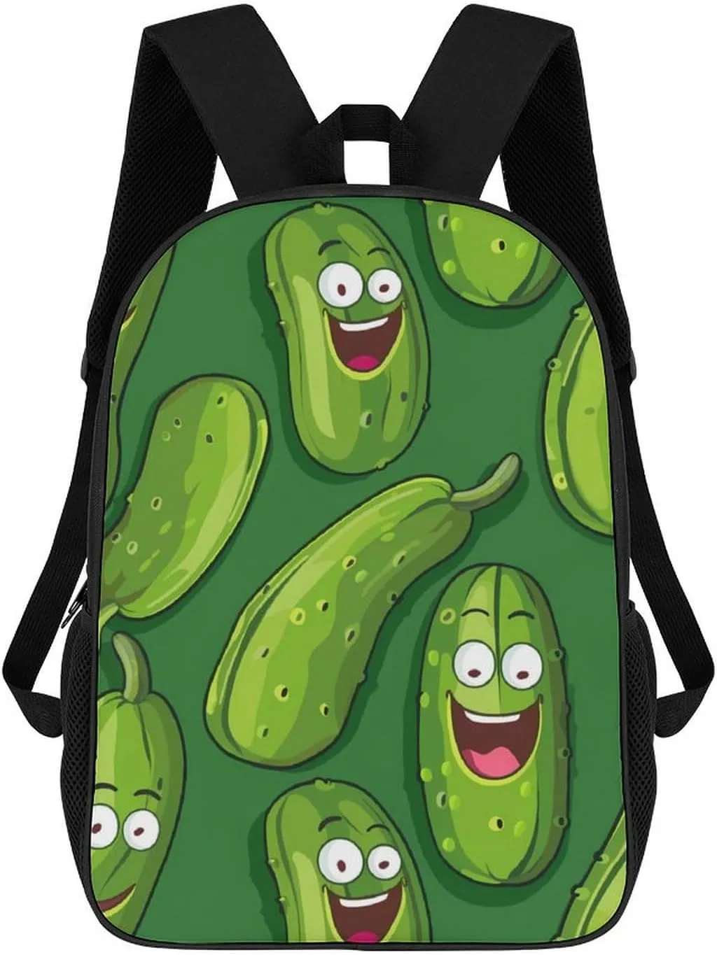 Funny Cucumber Travel Backpack 17 Inch Laptop Daypack Shoulder Bag with Adjustable Shoulder Straps for Men Women