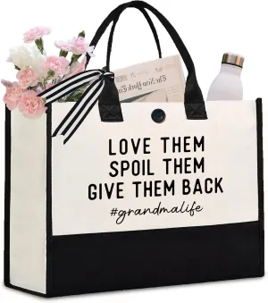 Funny Grandma Gifts -Unique Tote Bag- Mothers Day/Birthday Gifts for Grandma Grandmother, Practical Tote Bag for Shopping Travel Groceries, 17” x 6.7” x 12.5”