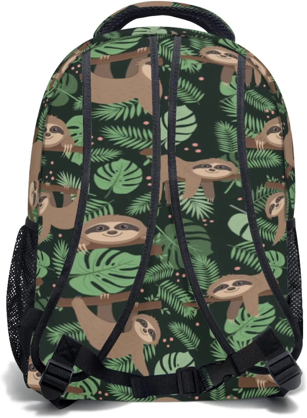Funny Sloth Backpack Palm Leaves School Shoulder Bag Casual Day Pack Outdoor Durable Bookbag for Girls Boys Teen Work Picnic Travel