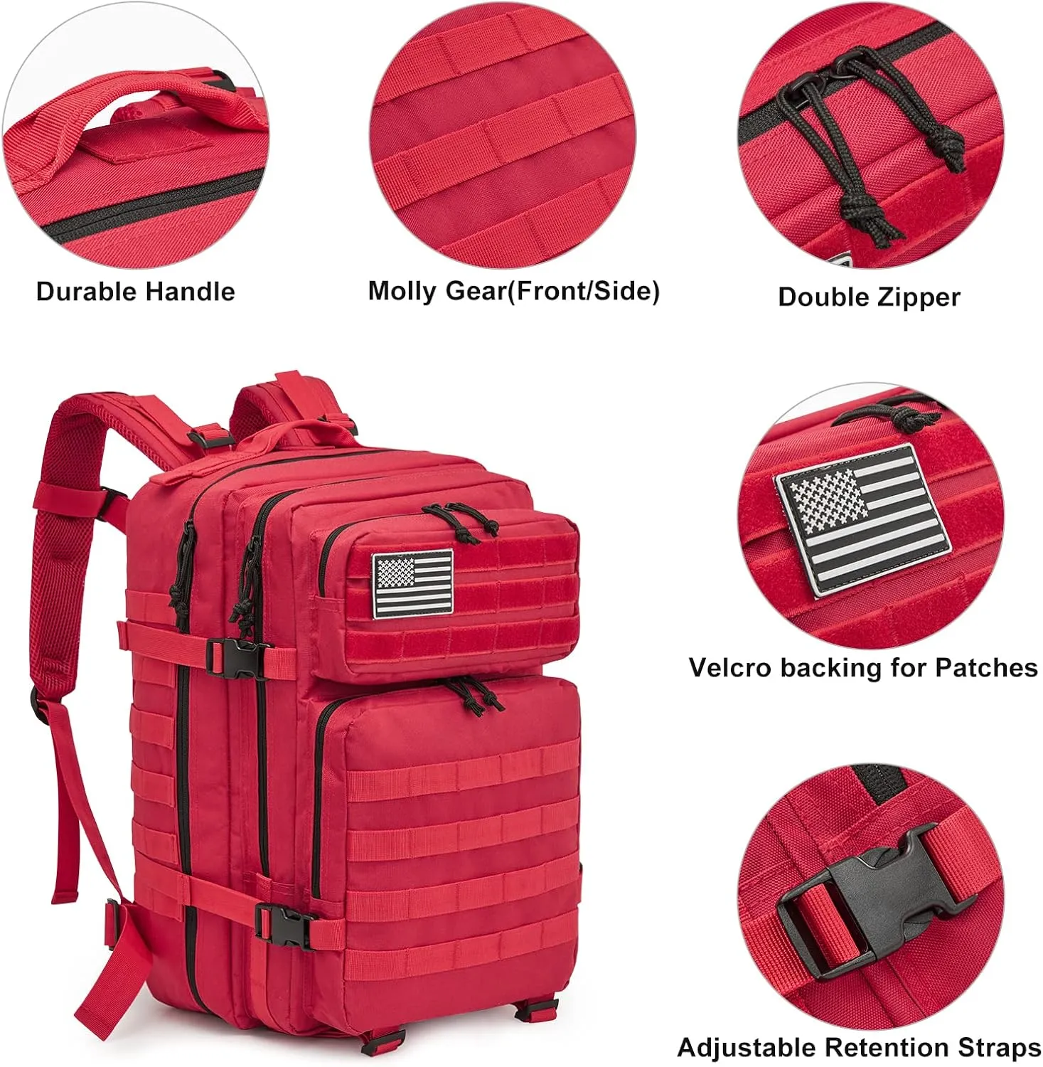 G4Free 40L Military Tactical Backpack 3 Day Assault Survival Molle Pack Bug Out Bag Fishing Backpack Rucksack