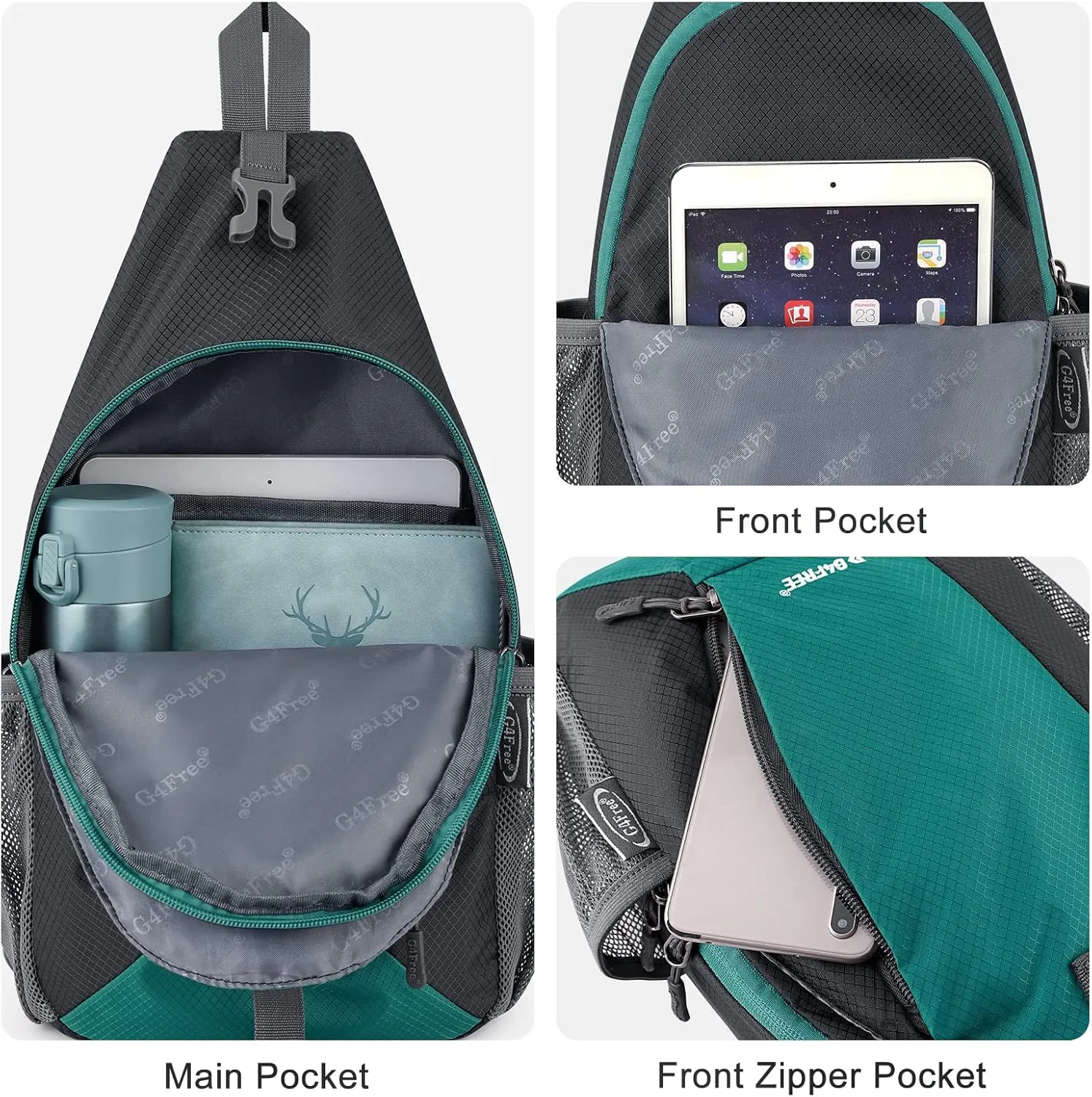 G4Free RFID Sling Bag Crossbody Backpack Small Chest Shoulder Backpack Hiking Outdoor