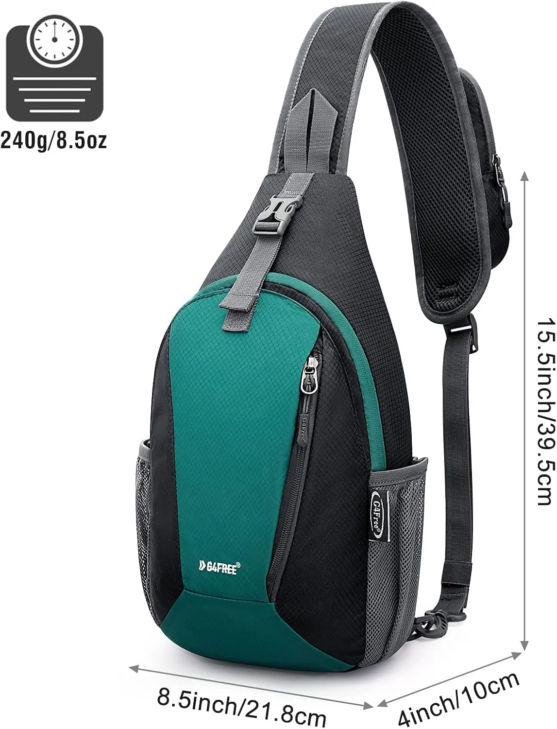 G4Free RFID Sling Bag Crossbody Backpack Small Chest Shoulder Backpack Hiking Outdoor