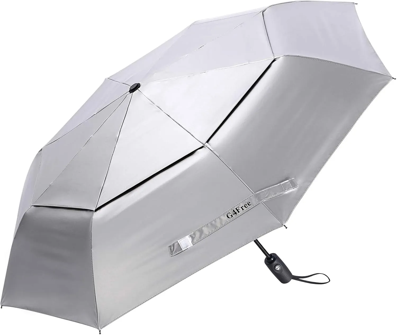 G4Free UPF 50  UV Protection Travel Umbrella 42/46 Inch Windproof Silver Coating Sun Blocking Umbrella