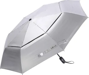 G4Free UPF 50  UV Protection Travel Umbrella 42/46 Inch Windproof Silver Coating Sun Blocking Umbrella