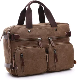 Gadpiparty 38.5x13x28.5cm Canvas Shoulder Bag Stylish Vintage Rucksack for Office Travel School