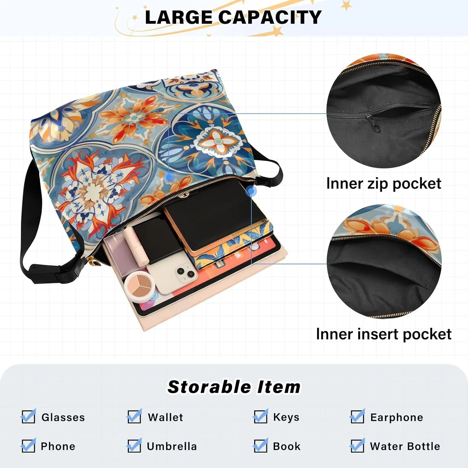 GAIGEO Watercolor Roses Shoulder Bag, Adjustable Shoulder Strap Bag, Leather Bag for Men Shoulder Bag