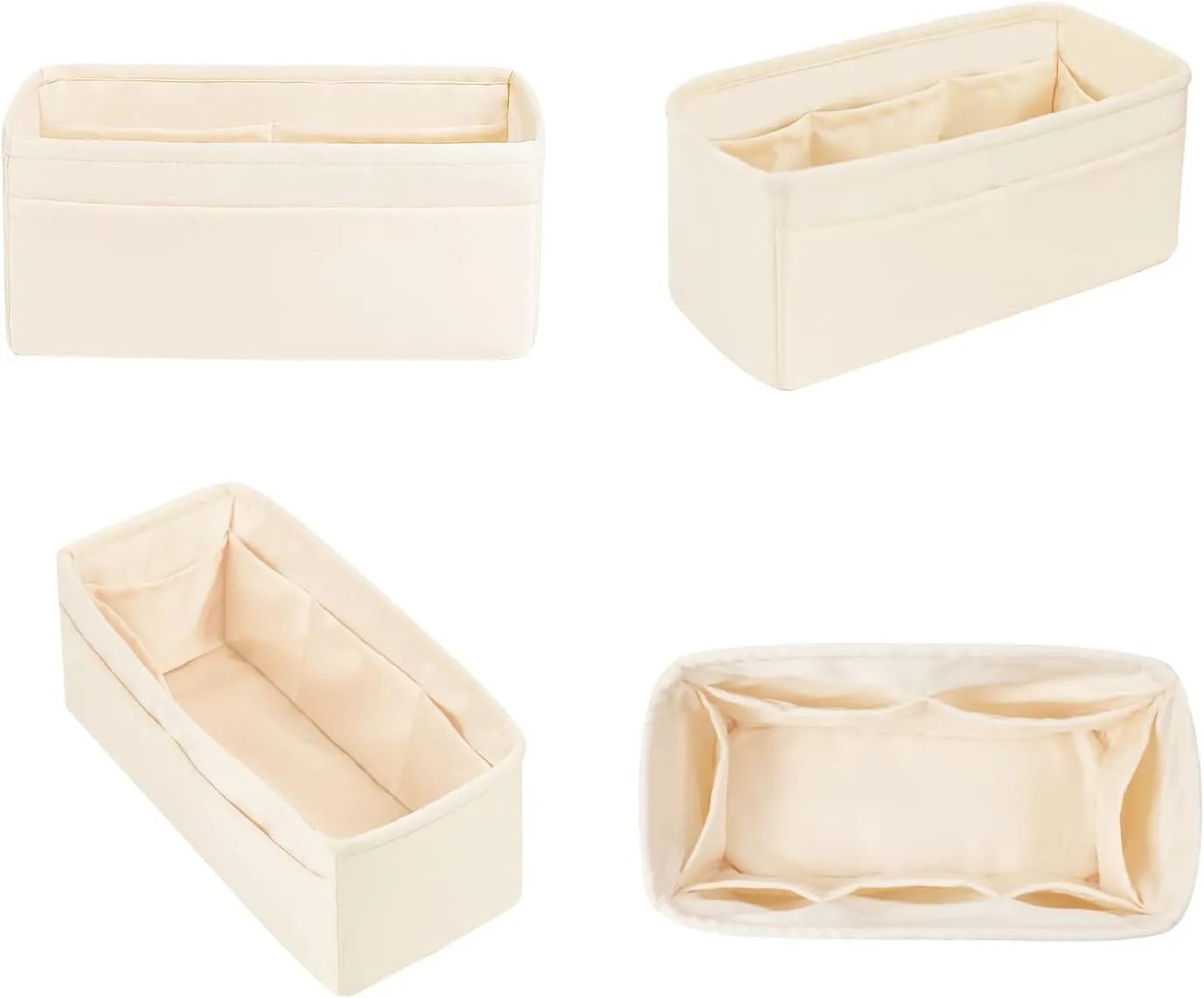 Garden Party 36 Insert, Tote Bag Organizer Compatible with Hermes Garden Bags, Silk Smooth Tote Bag Insert with Multiple Pockets for Storage (Craie, GP36)