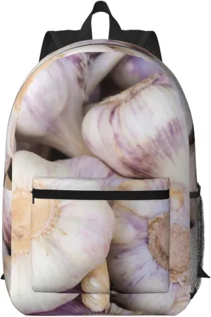 Garlic Bulbs 17 Inch Backpacks Multipurpose Laptop Backpack Double Shoulder Bag for Men Women Gifts