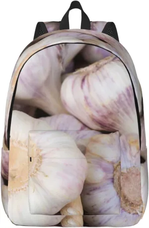Garlic Bulbs Canvas Backpacks Laptop Backpack Multipurpose Double Shoulder Bag for Men Women Gifts Medium
