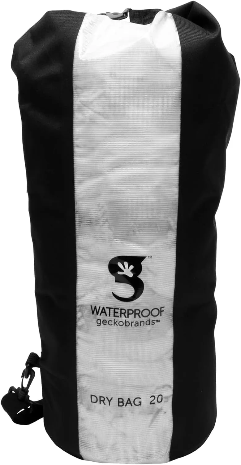 geckobrands Durable View Dry Bag – Waterproof Backpack with Translucent Panel