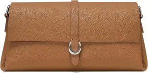 Genuine Leather Clutch Purses for Women Shoulder Bag Trendy Top-Handle Handbags with 2 Adjustable Straps