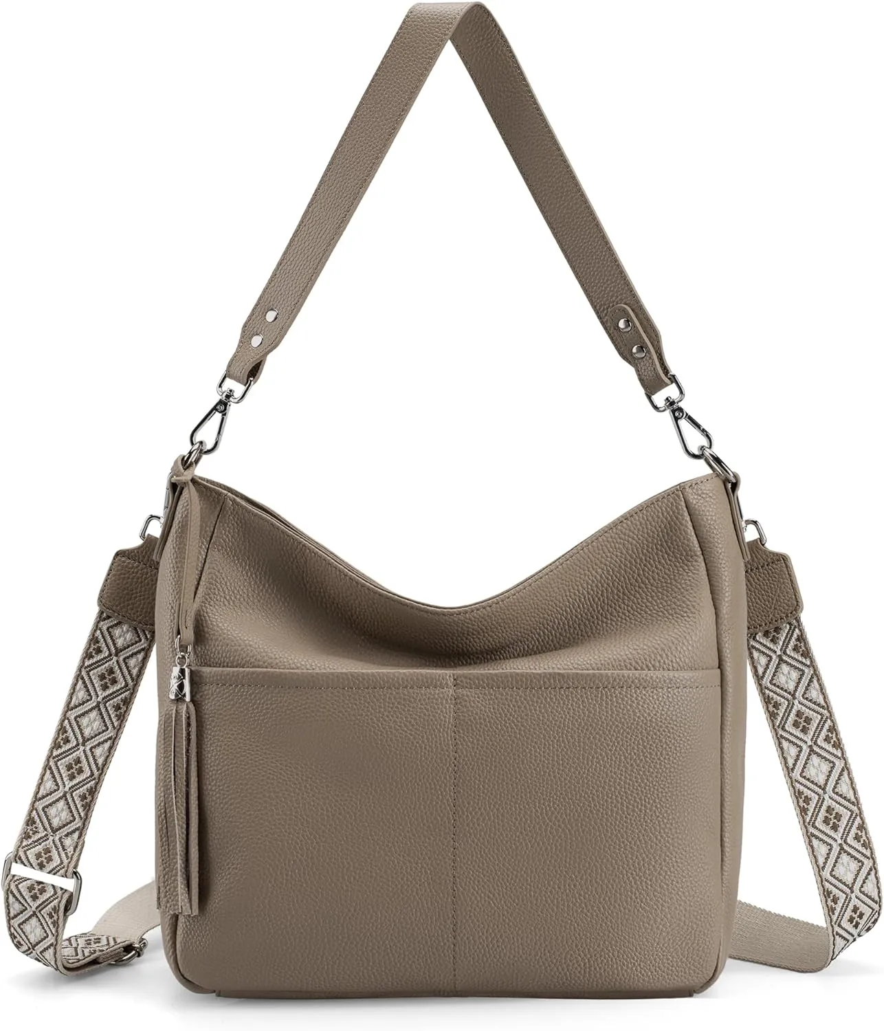 Genuine Leather Purse for Women, Soft Leather Crossbody Hobo Bag with 2 Removable Straps Womens Purses and Handbags