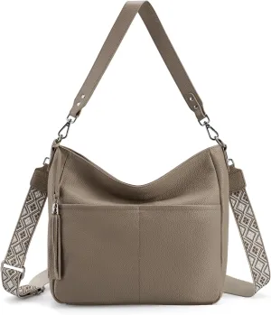 Genuine Leather Purse for Women, Soft Leather Crossbody Hobo Bag with 2 Removable Straps Womens Purses and Handbags