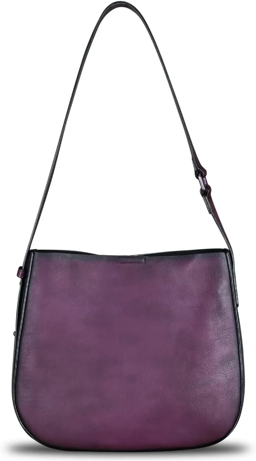 Genuine Leather Satchel Shoulder Bag for Women Vintage Handmade Handbag Retro Designer Hobo Bag Crossbody Pursee