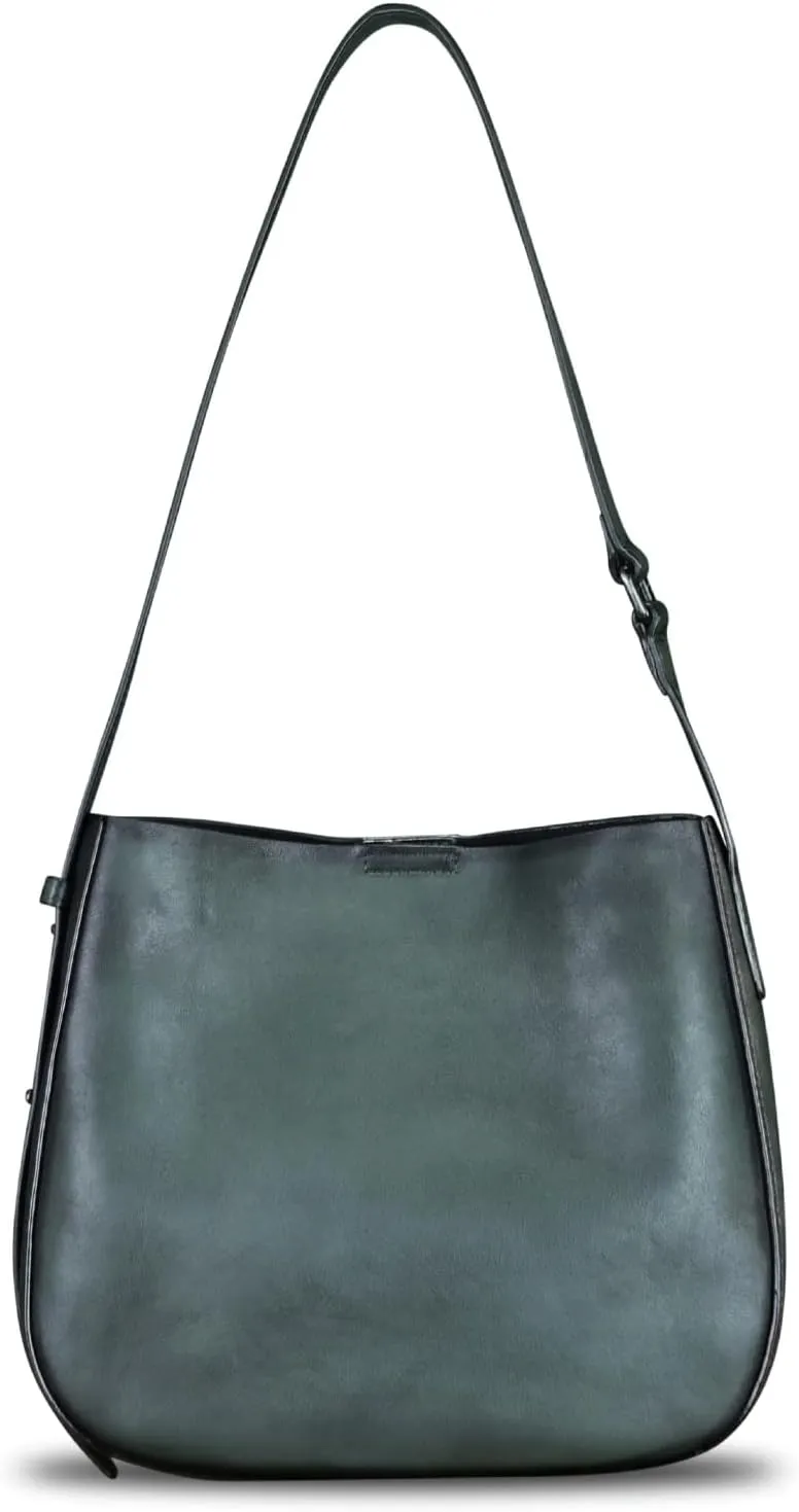 Genuine Leather Satchel Shoulder Bag for Women Vintage Handmade Handbag Retro Designer Hobo Bag Crossbody Pursee