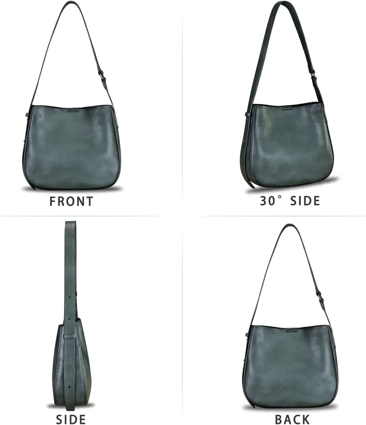 Genuine Leather Satchel Shoulder Bag for Women Vintage Handmade Handbag Retro Designer Hobo Bag Crossbody Pursee
