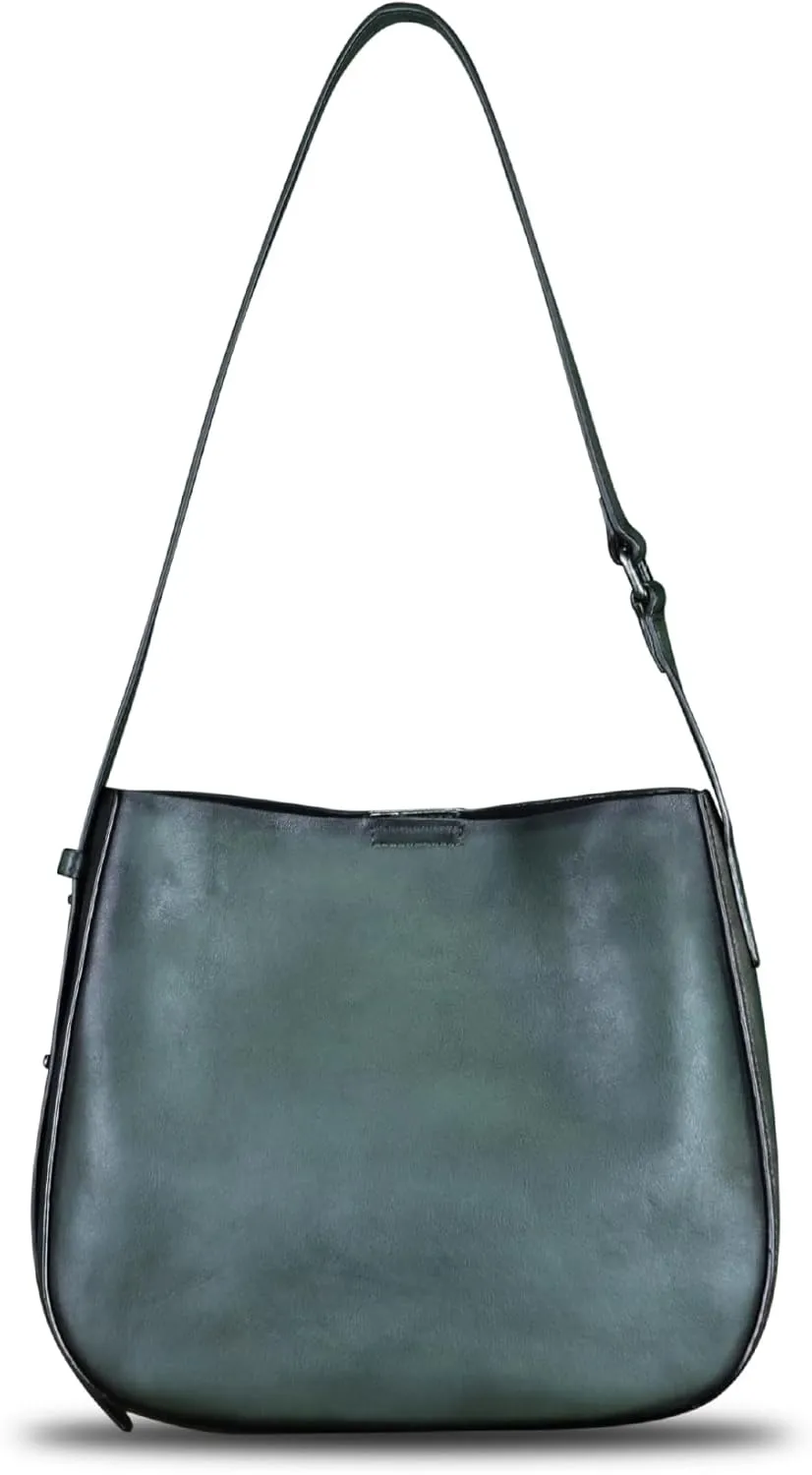 Genuine Leather Shoulder Bag for Women Hand Painted Handbag Handmade Purse Crossbody Sling Purse Casual Daypack