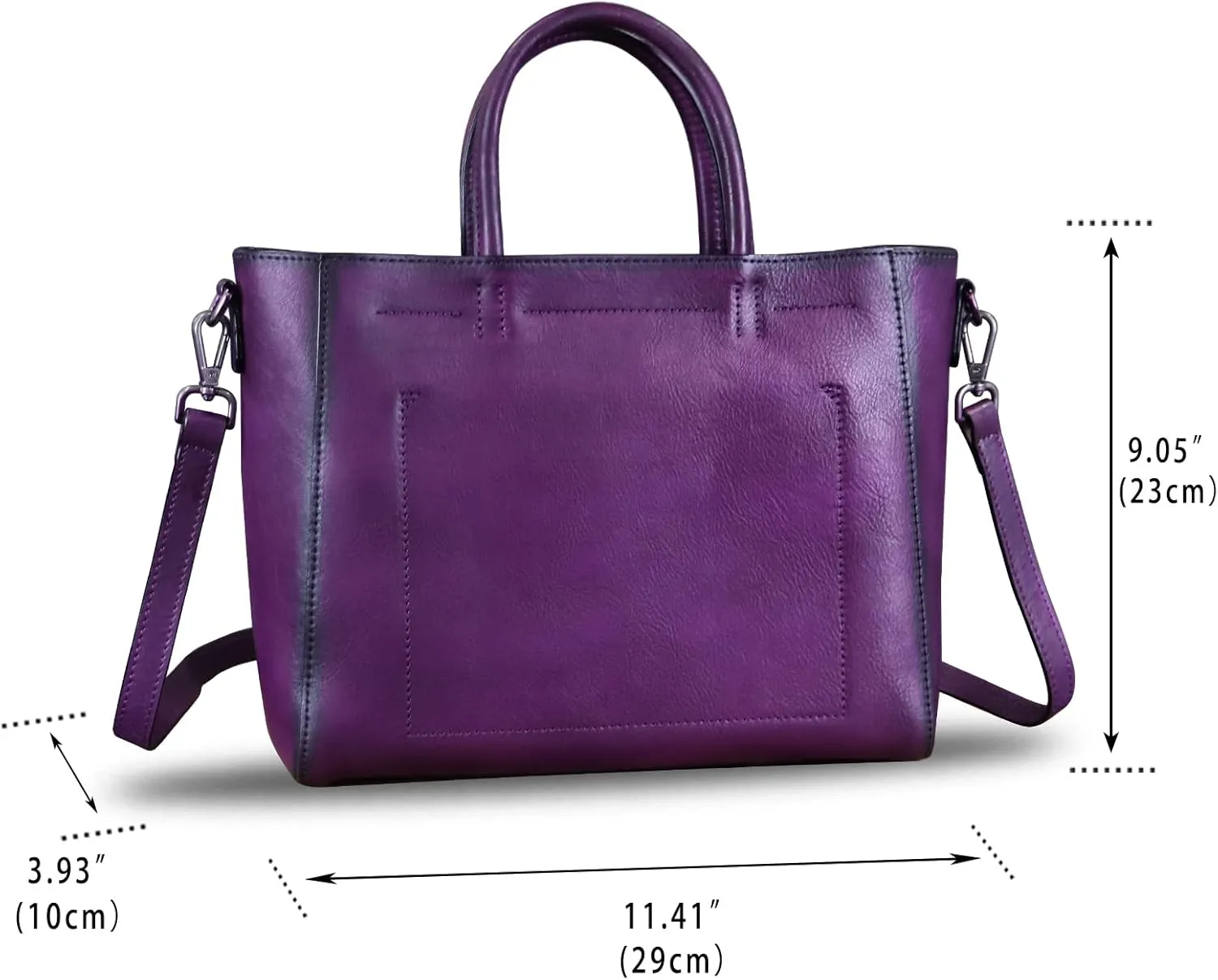 Genuine Leather Top Handle Handbag for Women Retro Satchel Vintage Cowhide Handmade Crossbody Handbags Purse Hobo Bag