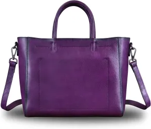 Genuine Leather Top Handle Handbag for Women Retro Satchel Vintage Cowhide Handmade Crossbody Handbags Purse Hobo Bag