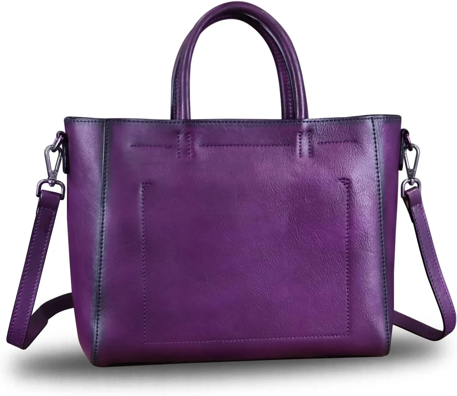 Genuine Leather Top Handle Handbag for Women Retro Satchel Vintage Cowhide Handmade Crossbody Handbags Purse Hobo Bag