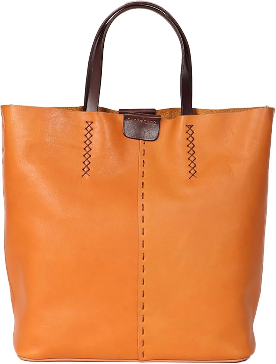 Genuine Leather Tote Bag for Women, Handbag Shoulder Bag with Adjustable Straps and Removable Inner Pouch